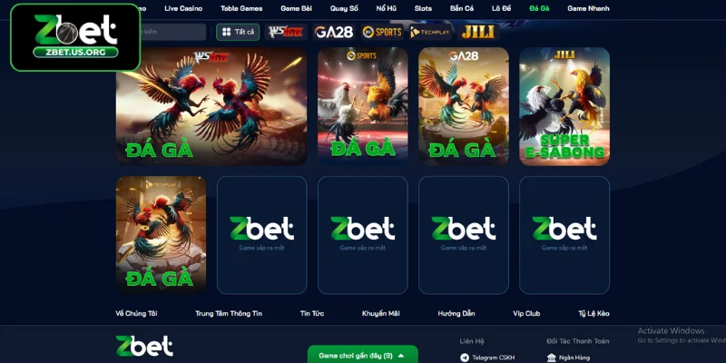 Khám phá 5 sảnh cược đá gà đỉnh cao tại ZBET
