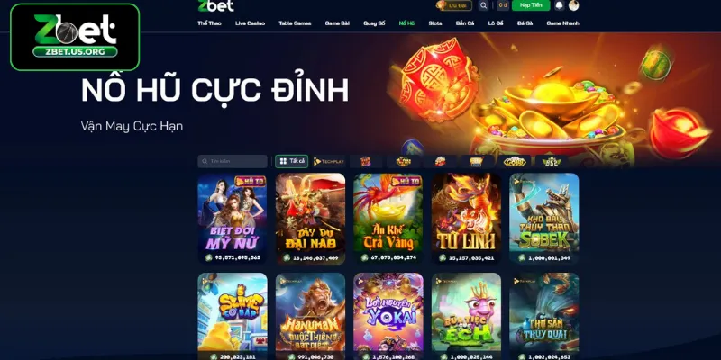 Nổ hũ – Săn Jackpot triệu đô cùng ZBET